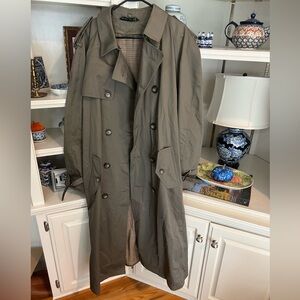 Lauren Ralph Lauren Men's Olive Green Double-Breasted Trench Coat